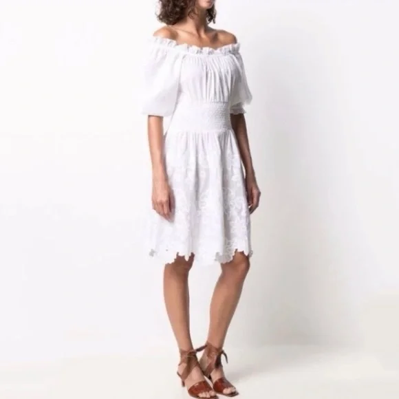 🆕 Kate Spade Broderie Anglaise Floral Smocked Summer Dress, New with Tags, XL - Picture 5 of 5